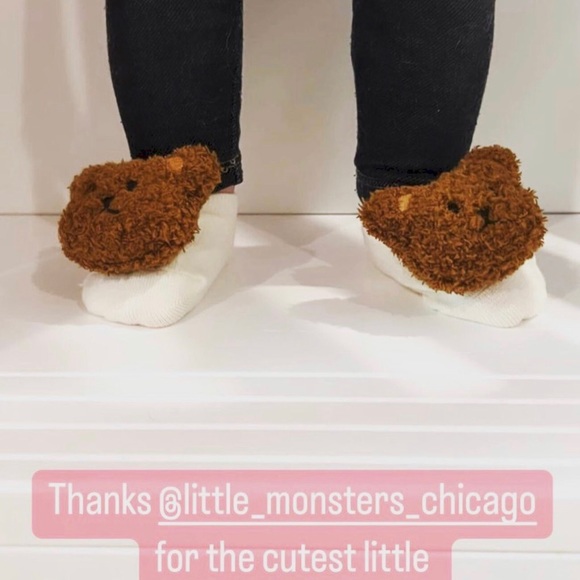 Teddy Bear Tootsie Non-Slip Baby Socks Age NB-12M - Picture 2 of 5